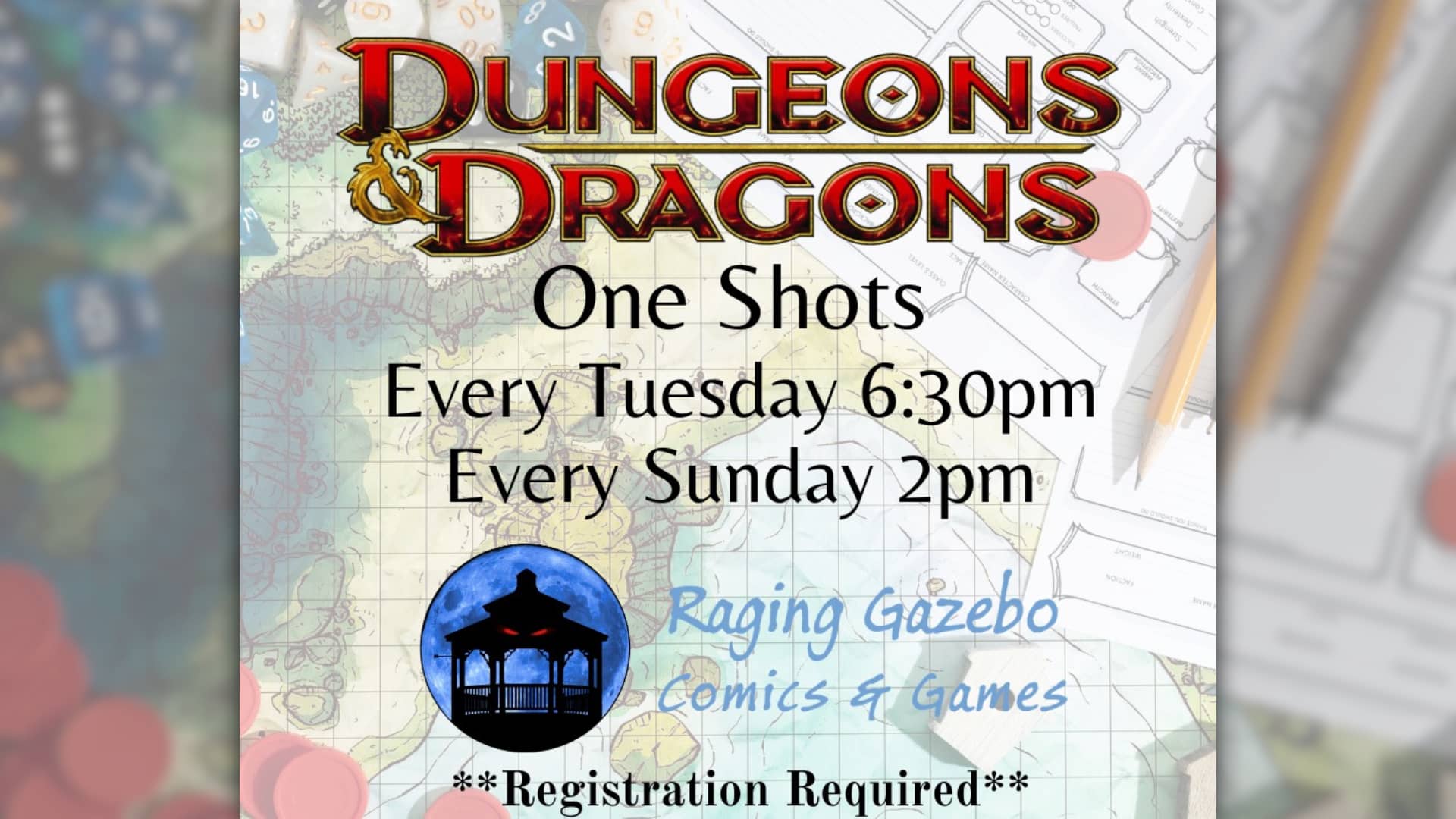 Dungeons & Dragons One Shots Every Tuesday and Wednesday