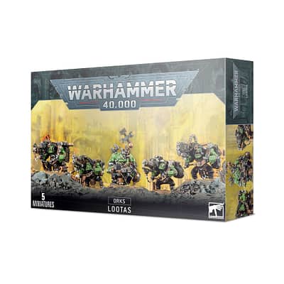 box cover for Orks Lootas miniature set from Warhammer 40,000