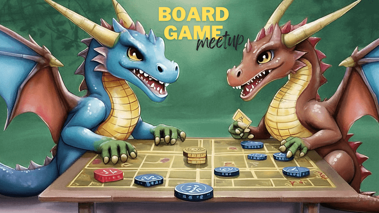 dragons playing a board game