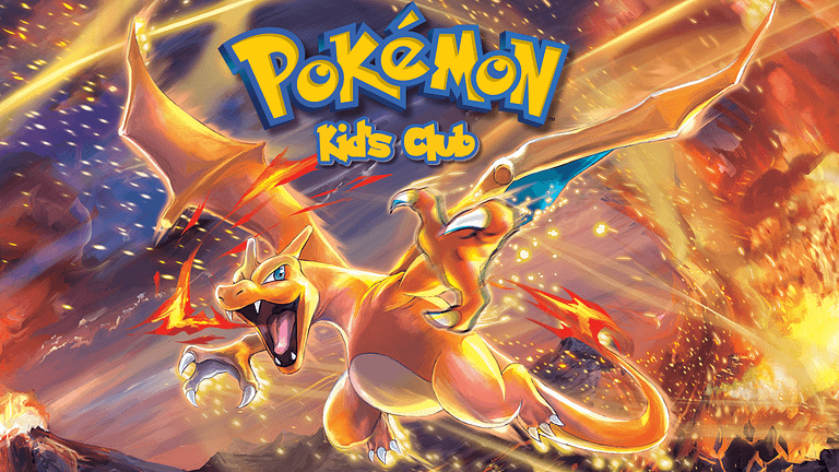 Pokémon Club poster with a flying Charizard